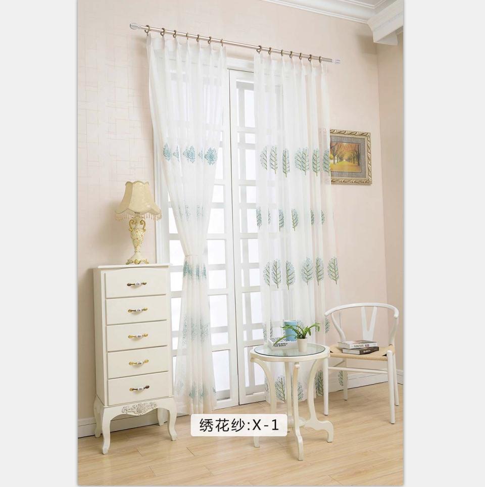 窗簾紗簾布白紗薄窗紗布料成品落地白色沙飄窗簡(jiǎn)約陽臺(tái)紗