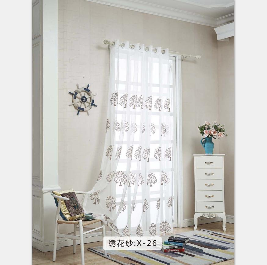 窗簾紗簾布白紗薄窗紗布料成品落地白色沙飄窗簡(jiǎn)約陽(yáng)臺(tái)紗